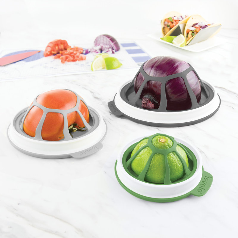 Ensemble de 3 produits Tovolo Seal and Store en silicone pour fruits et légumes coupés