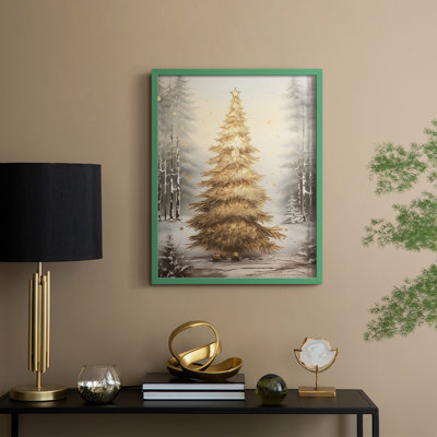 «Christmas Holiday Art», impression encadrée en bois massif
