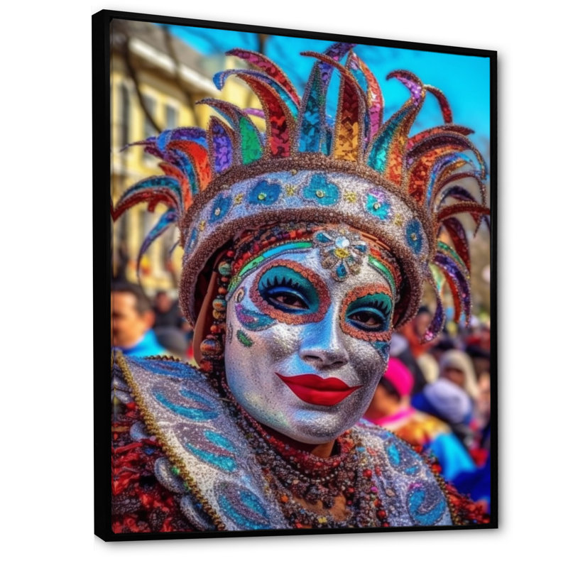 New Orleans Mardi Gras Celebrations IV, Cadre flottant noir, H 32 po x l 24 po x P 1 po