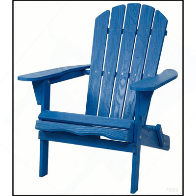 Chaise Adirondack pliante en bois embossé pour l'extérieur avec dossier et siège pré-assemblés, chaise de patio en bois pour terrasse de jardin avec foyer et grain de bois
