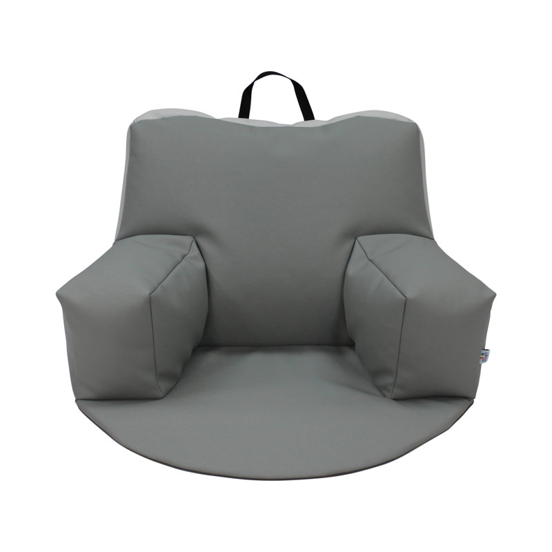 Faux Leather Bean Bag Set, Gray Faux Leather