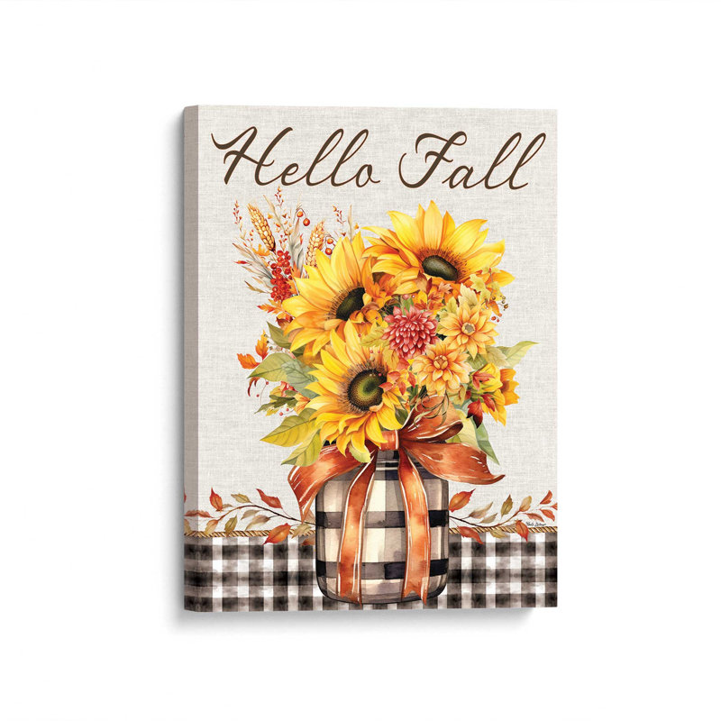 «Hello Fall Bouquet» par Nicole DeCamp, reproduction d'art, L 30 x H 40, Ne s’applique pas, Toile tendue