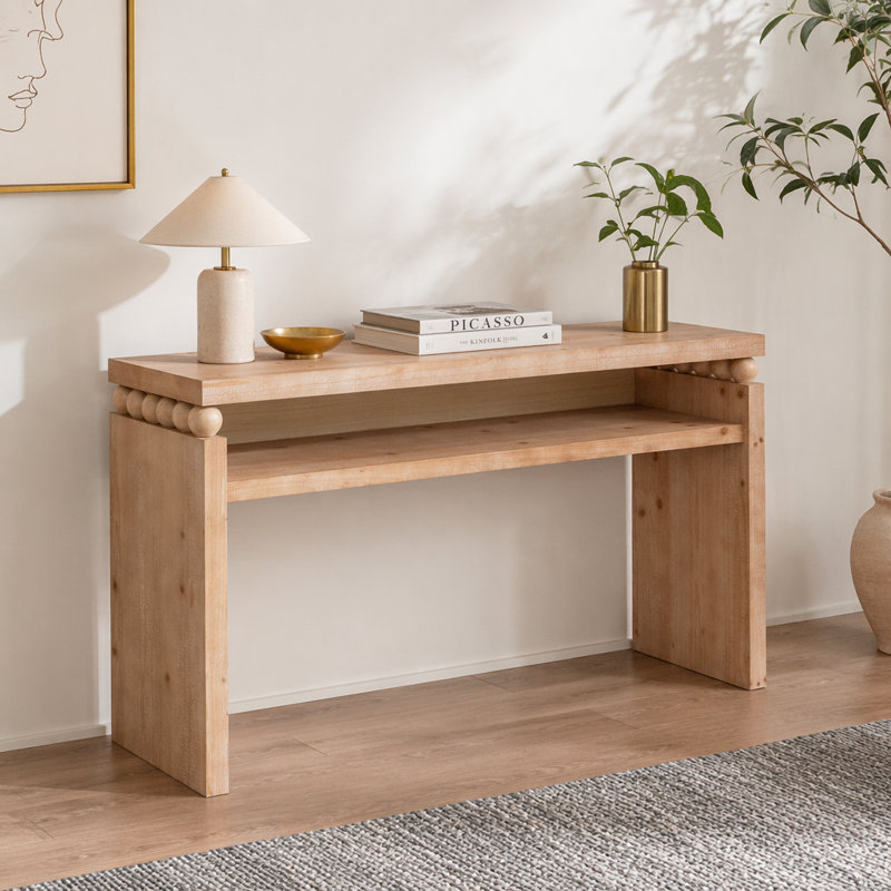 Console 59 po, console rustique moderne, table d'entrée étroite, table de canapé en bois, table de couloir avec rangement, table console en bois naturel, table d'entrée avec tablette ouverte, console Farmhouse