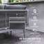 Ensemble de canapé de patio 3 pièces en osier avec table en acier, gris