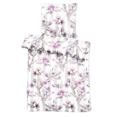 Springtime Cotton Floral Duvet Cover Set with Pillowcases