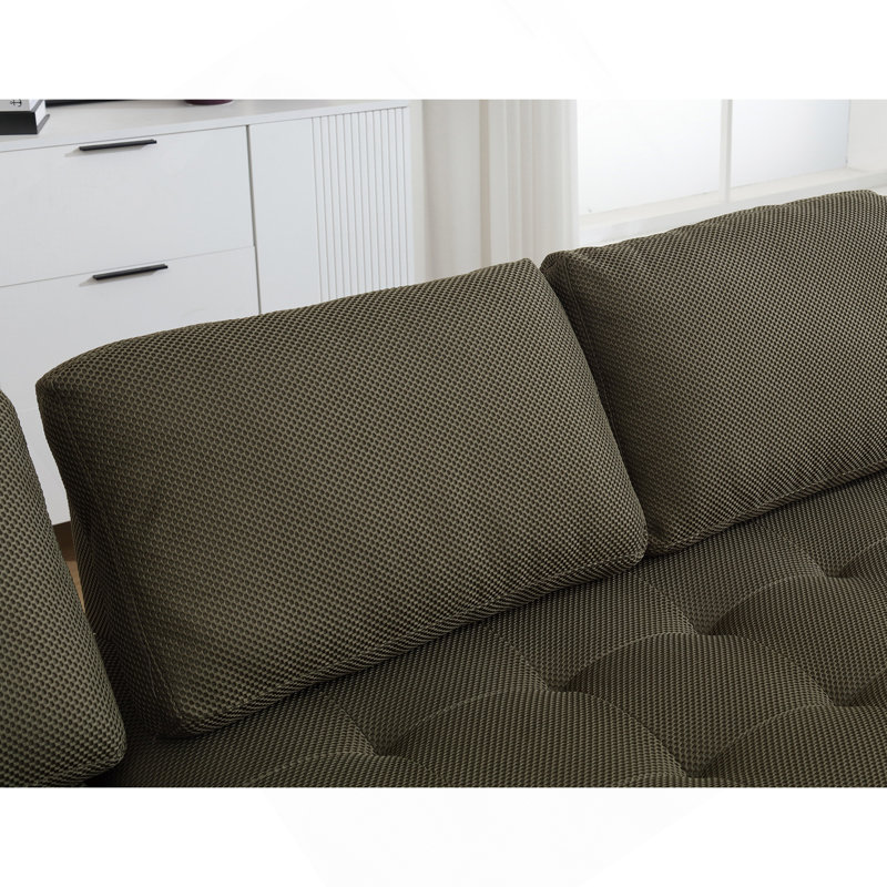 Canapé modulaire Boneless de 138,5 po, canapé en forme de U, salon, appartement, rembourré, canapé 6 places, canapé combiné libre (tissu maillé), tissu respirant