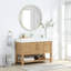 Meuble-lavabo simple 47,4 po en brun avec comptoir en pierre intégré Maho