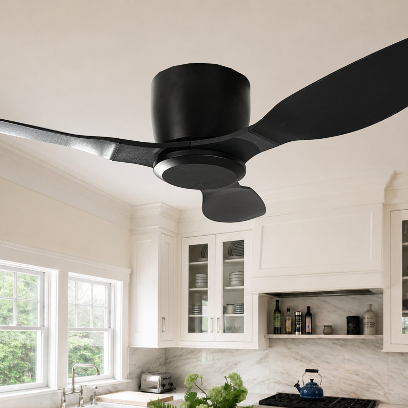 40-Inch Flush Mount Low Profile Ceiling Fan Without Light with Remote Control, 6-Speed Quiet Reversible DC Motor