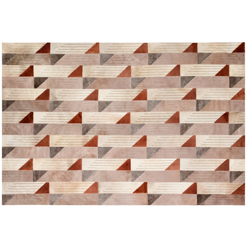 Art Hide X Greg Natale Cowhide Block Print Area Rug, Rectangle 9' x 12'