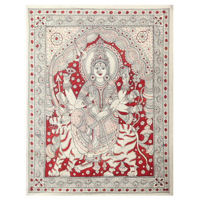 Eight Armed Goddess Durga | Kalamkari Painting On Cotton