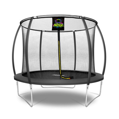 Moxie 10 FT Pumpkin-Shaped Outdoor Trampoline with Enclosure Set and with Safety Net, Mat, Pat