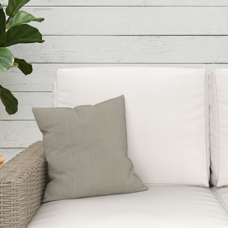 Gabi Sunbrella® Indoor/Outdoor Throw Pillow, Square 16", Spectrum Dove Sunbrella® Plainweave
