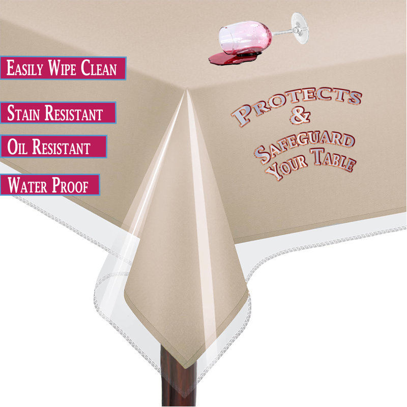 Clear Vinyl Table Protector, 84" L x 54" W Rectangle