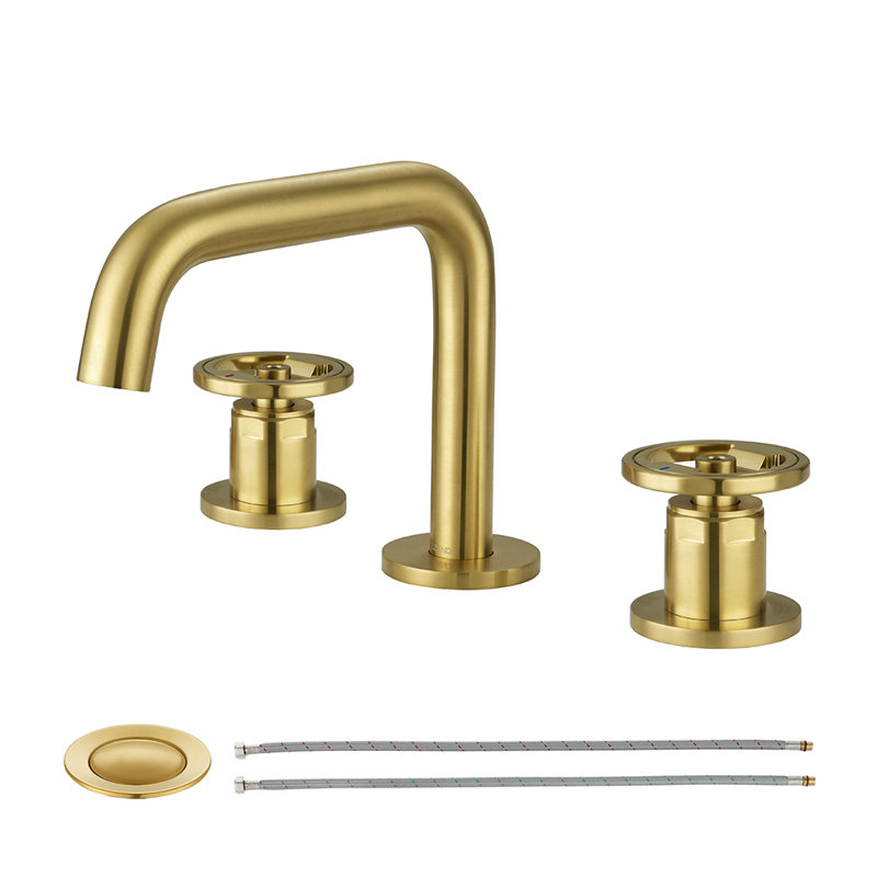 Widespread 2-handle Bathroom Faucet with Drain Assembly
