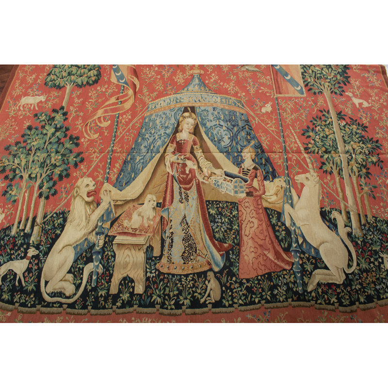 Hand-Knotted High-Quality Rust and Green Area Rug