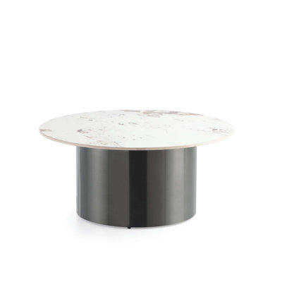 Alondra 31" Modern Coffee Table with Sintered Stone Top in Black