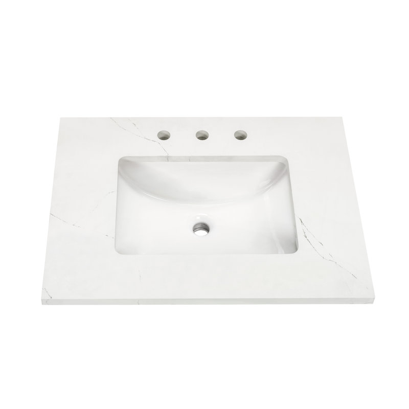 Markham 30'' W Single Vanity, Cashmere Gray, Brushed Nickel, Universal Calacatta Quartz
