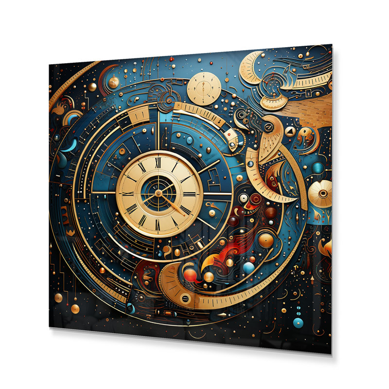 Horloge mécanique symétrique pointillisme, H 36 po x l 36 po x P 1 po
