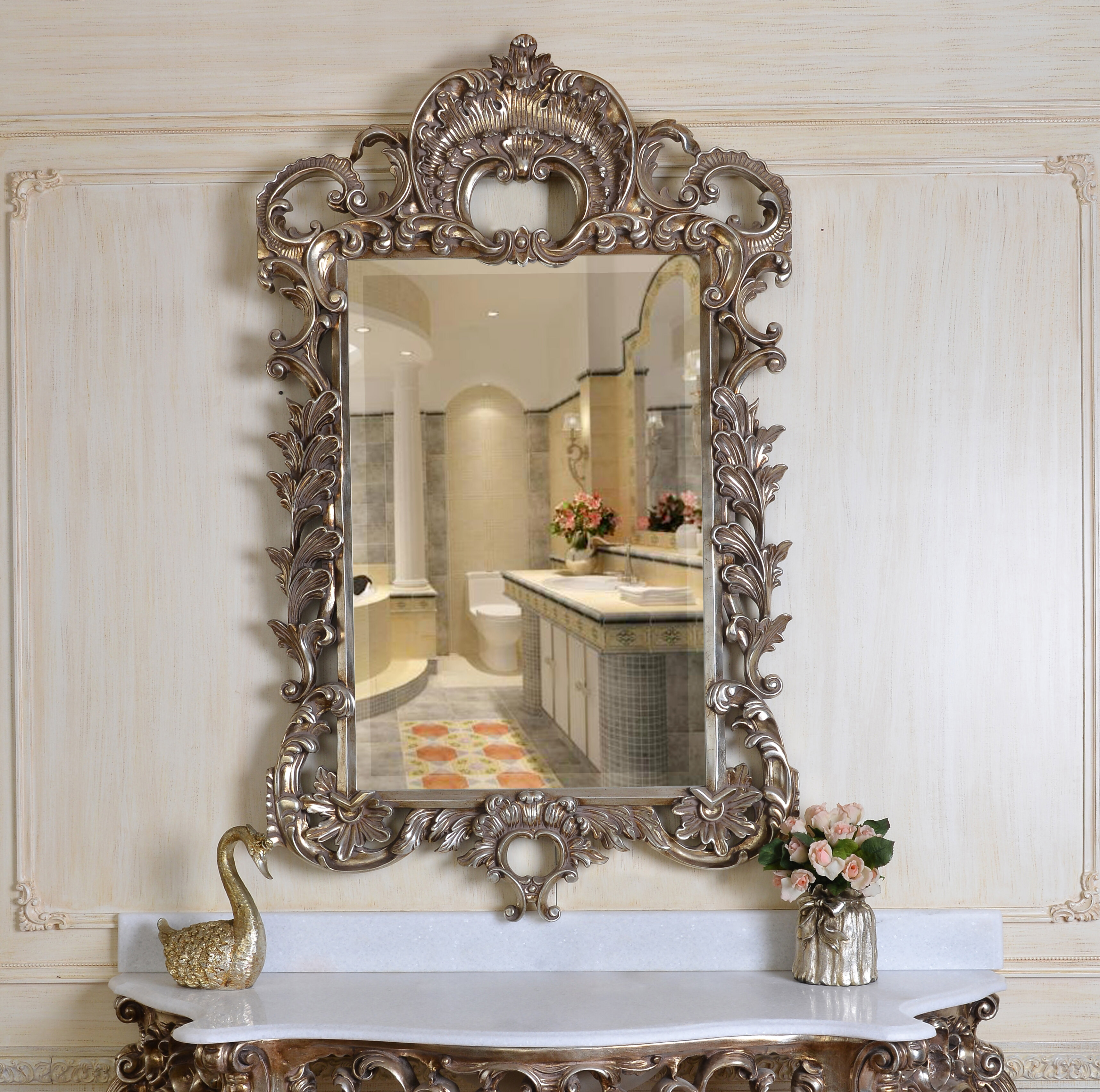 Rosdorf Park Mcdonell Solid Wood Flat Wall Mirror | Wayfair