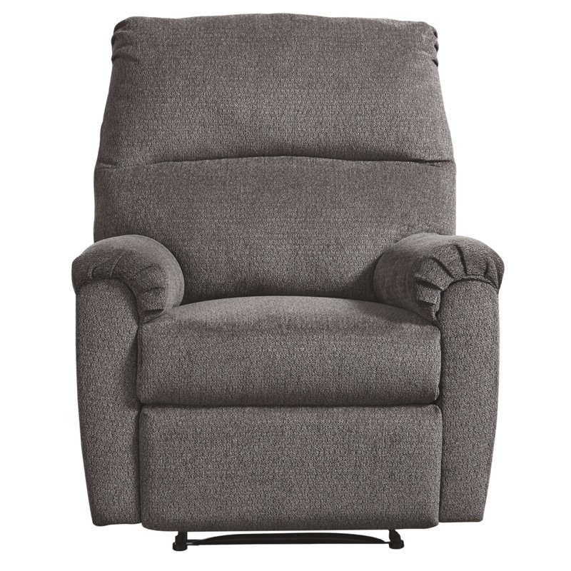 Pinegar Upholstered Recliner, Gray Polyester