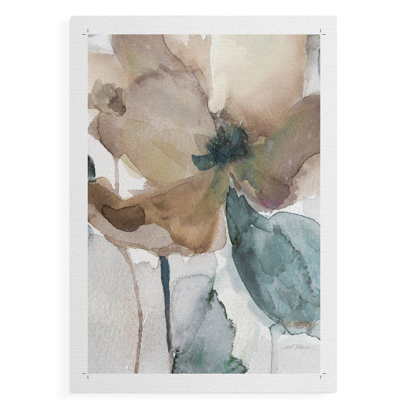 Aquarelle coquelicot I - impression sur toile seulement - non encadrée, H 36 po x l 24 po