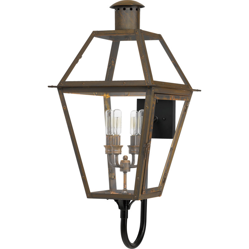 Rue De Royal 4-Light Industrial Bronze Outdoor Wall Lantern