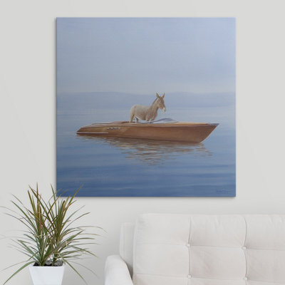 «Glenkey Donkey in a Riva», reproduction de peinture acrylique