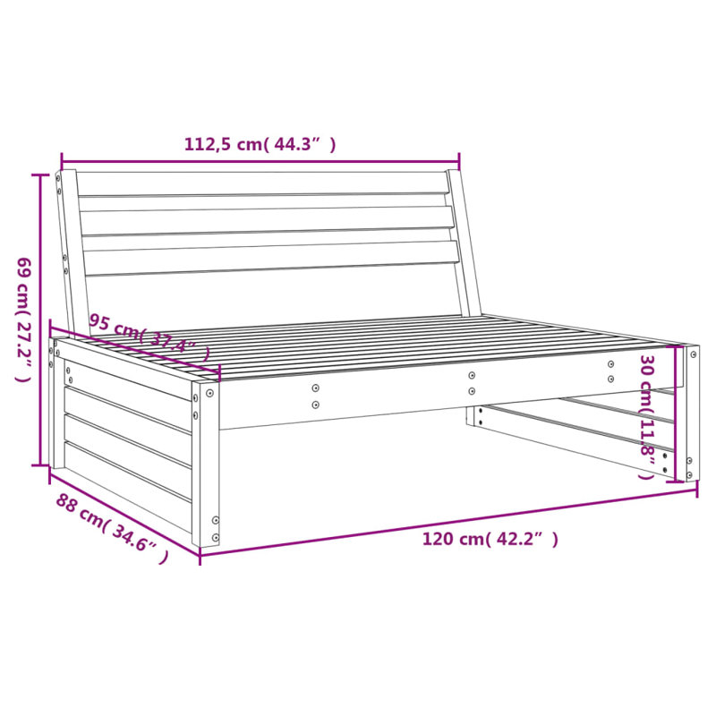 Percey 120cm Wide Rectangle Patio Sofa