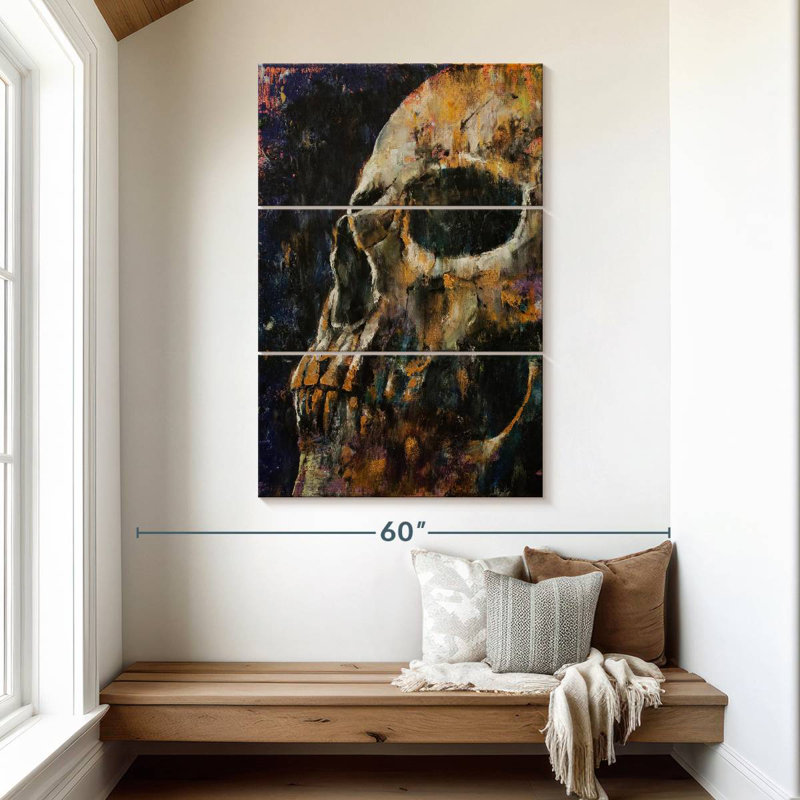 Hitzel Gold Skull, 50" H x 32" W