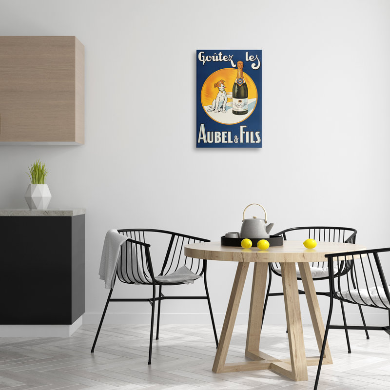 «Dog & Wine», toile par Marcus Jules, H 24 po x l 16 po