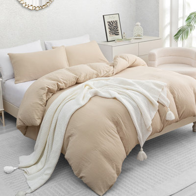 Luxury Prewashed Microfiber Duvet Cover Set -Premium Reversible Ultrasoft Breathable with Matching Pillowcases