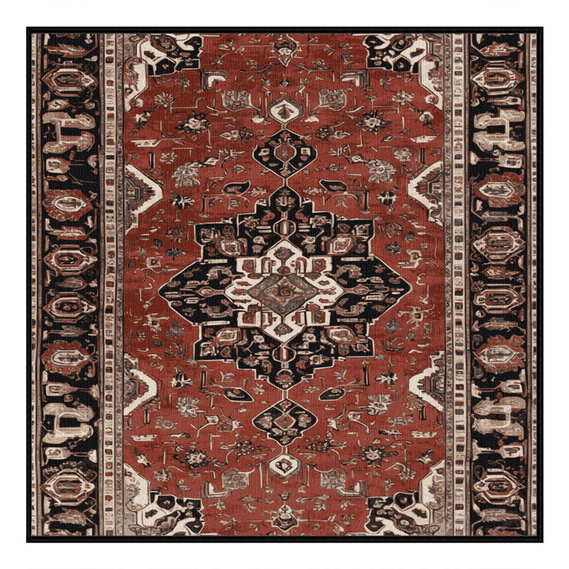 Tapis brun lavable à la machine, Carré 4 pi