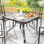 Square Tempered Glass Patio Dining Table with Umbrella Hole