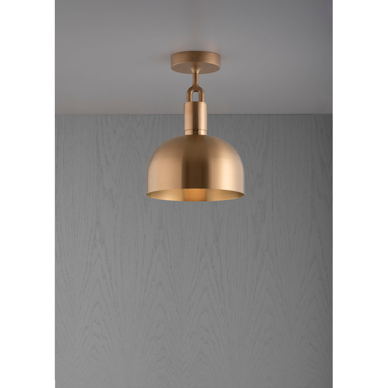 1 - Light Semi Flush Mount, Brass, Medium