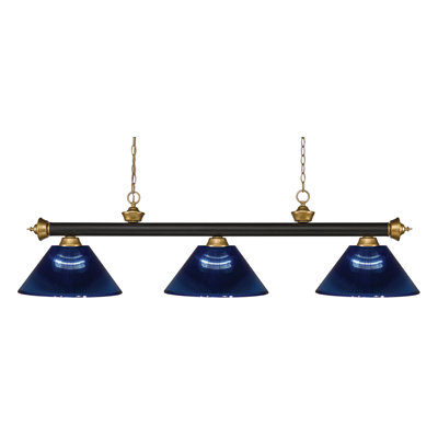 Luminaire suspendu linéaire à 3 lumières pour table de billard Chevelle