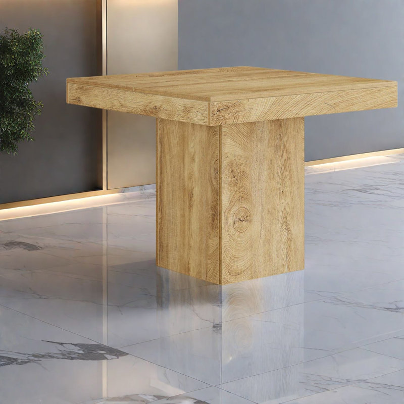 Table de salle à manger moderne en bois brun, table de cuisine carrée compacte