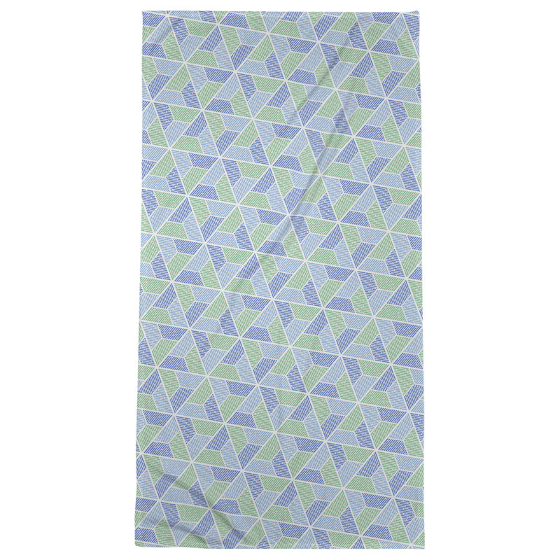 Serviette de bain trapézoïde, Sarcelle / Vert
