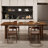 Retro Nut-Brown Rectangular Solid Wood Dining Table-1405766718