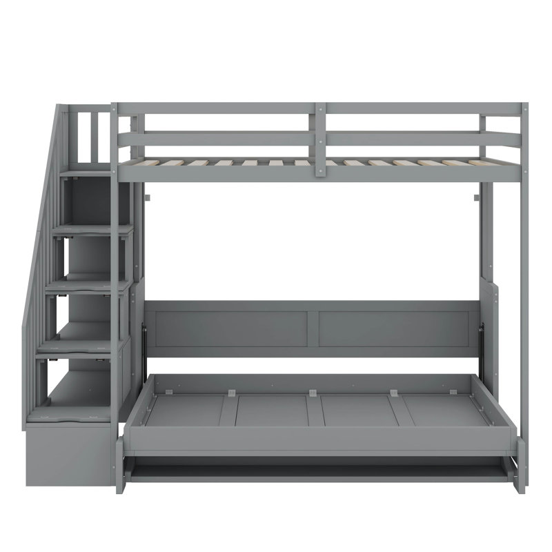 Lit escamotable double sur double avec lève-personne hydraulique, Gris