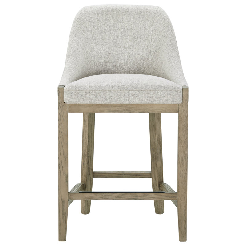 Tabouret de comptoir rembourré Shiner Daigle, Tweed blé Nathan