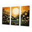 «Spring Flowers Full Moon Lake - Wildflowers», ensemble d'art mural-750607978-750607959