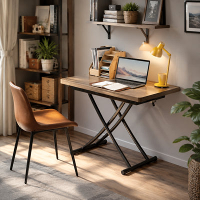 43.3" Modern Convertible Coffee-to-Dining Lift Table with Folding Top and Adjustable Height
