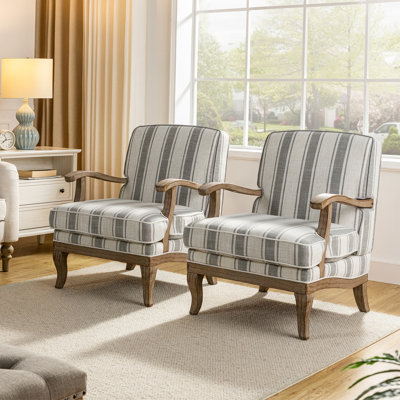 Amilio 28" W Farmhouse Upholstered Armchair with Solid Wood Frame