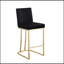 Élégant ensemble de 2 tabourets de bar rembourrés en velours, à hauteur de comptoir avec dossier pour une assise confortable et un design moderne.-1848723449
