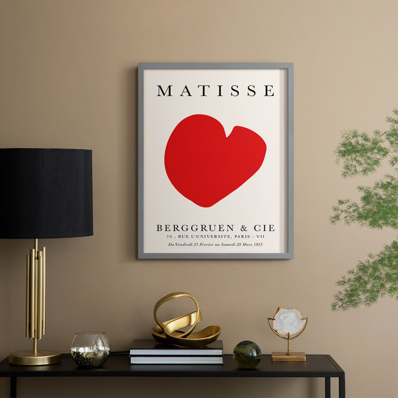 Matisse CCXV III, reproduction d'art encadrée - bois massif, H 15 po x l 12 po, Gris