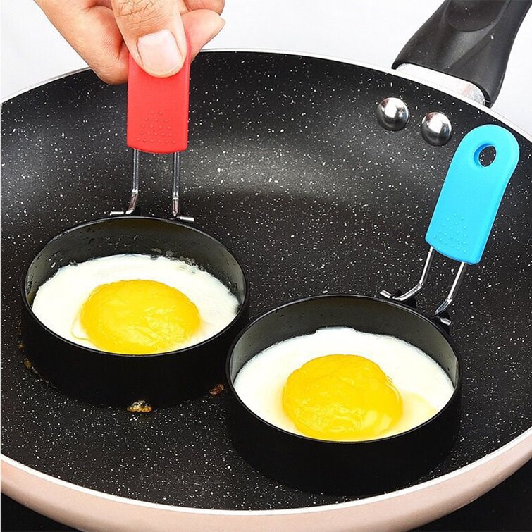BONYOUN Mini anneaux à crêpes avec poignées anti-brûlure recouvertes de  silicone et brosse à huile, cercles d'œufs pour la cuisson - Wayfair Canada