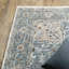 Tapis oriental en polyester tissé à la machine bleu / ivoire Raymir-615898929