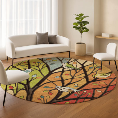 Machine Washable Indoor/Outdoor Braegger ACN2336 Botanical Rug