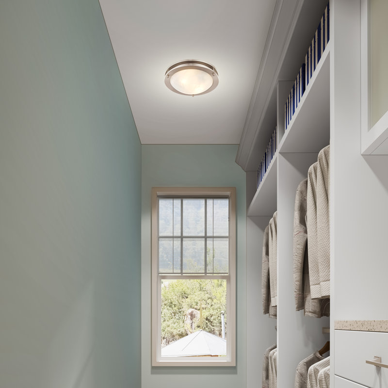 Plafonnier encastré 2 lumières Adrielle, H 3,5 po x l 11 po x P 11 po, Nickel brossé