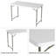 Adjustable Folding Table - Portable 4-Foot Plastic Utility Tabletop with 2 Height Settings - Indoor and Outdoor Seating by Lavish Home (White)